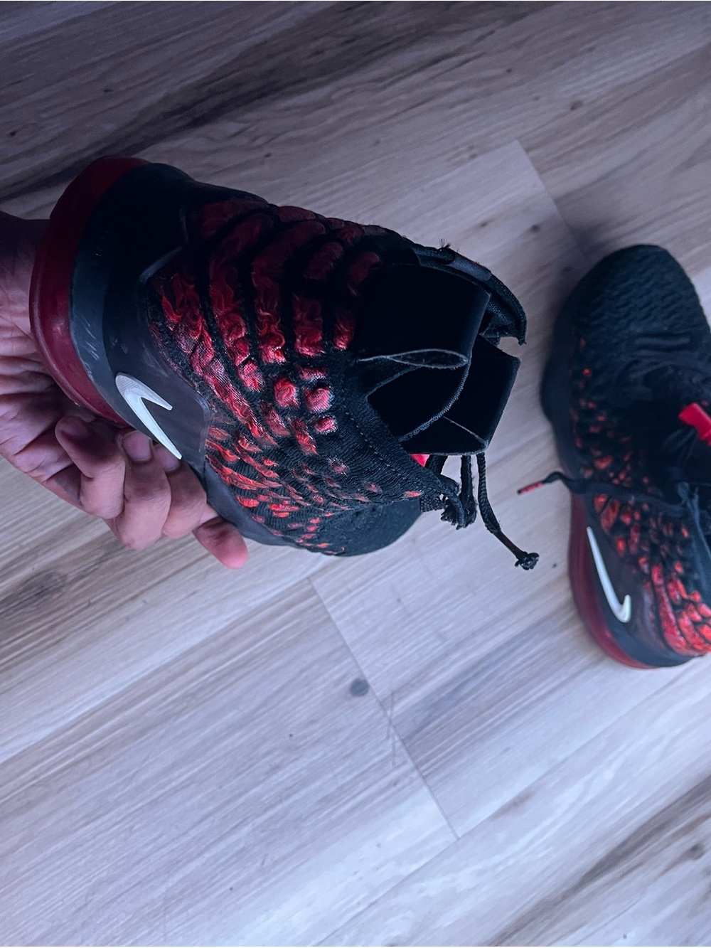 Nike Kids Black and Red Knit Sport Sneakers